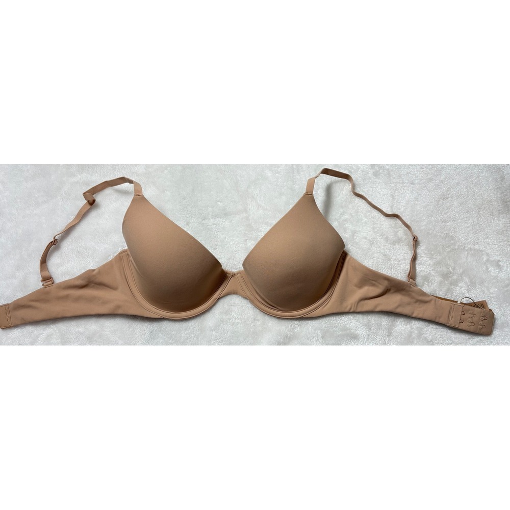 SKIMS Fits Everybody Scoop Plunge Bra Clay Tan 36C BA-SCP-9216 Underwire NWT